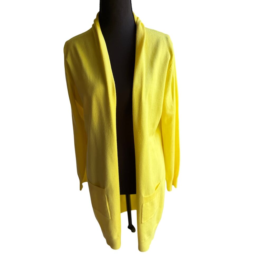 Grace Karin Yellow Open Front Cardigan Small Long Sleeve Lightweight Sweater